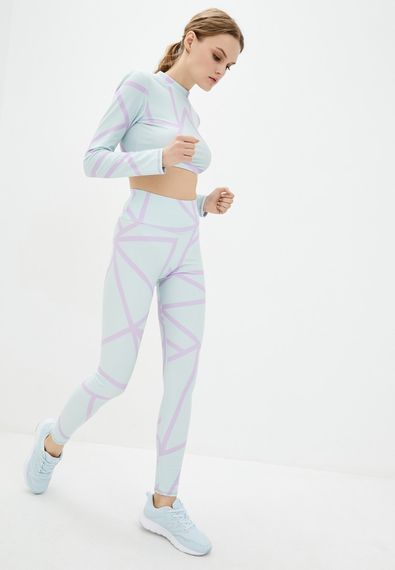 Спортивные леггинсы 4Profi с принтом "Геометрия" мята/фиолет размер M бифлекс  16640 | Зображення 3