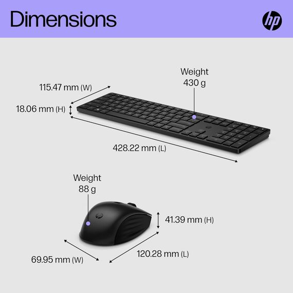 Комплект клавиатура та мышь HP 650 4R013AA | Зображення 8