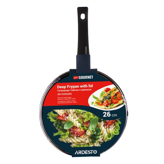 Сковорода ARDESTO глибока з кришкою Gemini Gourmet Andria, 26см, алюміній, чорний (AR1926GMG) | Зображення 6