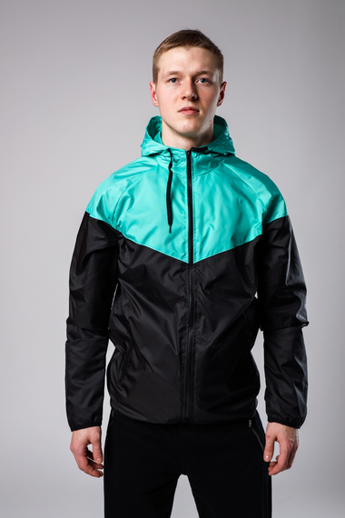 Вітровка коса зелена-чорний S XL