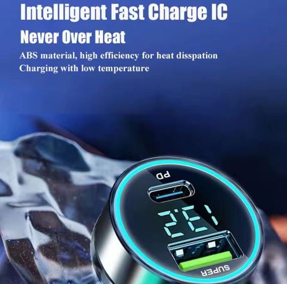 Автомобільний зарядний пристрій 120 вт + pd20w, usb-порти, супершвидка зарядка | Зображення 9