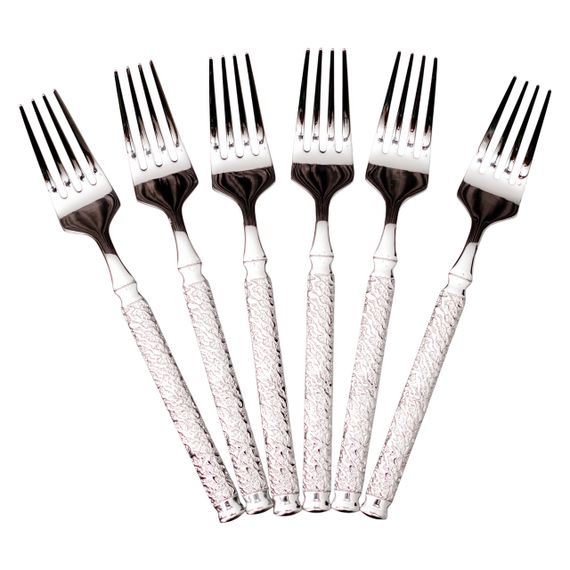 Набір десертних виделок 6 штук з нержавіючої сталі 15,5 (см) Срібло HP-8-36