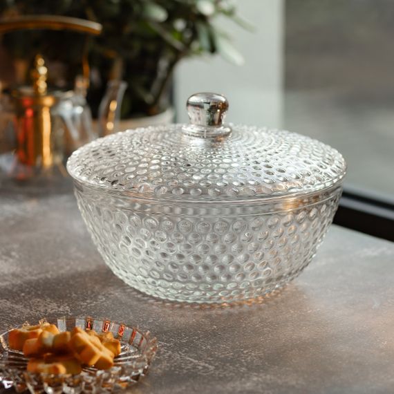 Ваза для фруктів скляна з кришкою 25 см | Зображення 4