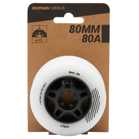 Колеса Fit для дорослих роликових ковзанів 80А 80 мм 4 шт. білі - One Size | Зображення 2