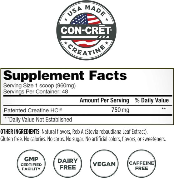 Креатин гідрохлорид Con-Cret Patented Creatine HCl, 61.4 g (Pineapple) | Зображення 1