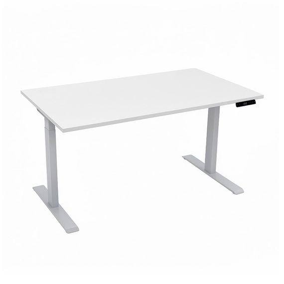 Стіл із електричним регулюванням висоти, двомоторний, двоступеневий, сірий каркас, 1200х600х718-1223мм | Зображення 1