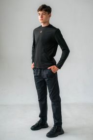 Костюм зі штанів карго та лонгсліва (чорний)