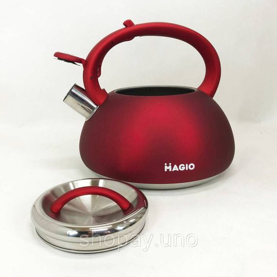 Красивый чайник для газовой плиты Magio, Чайник с свистком для кипячения газовый 3 литра VA-99 | Зображення 6