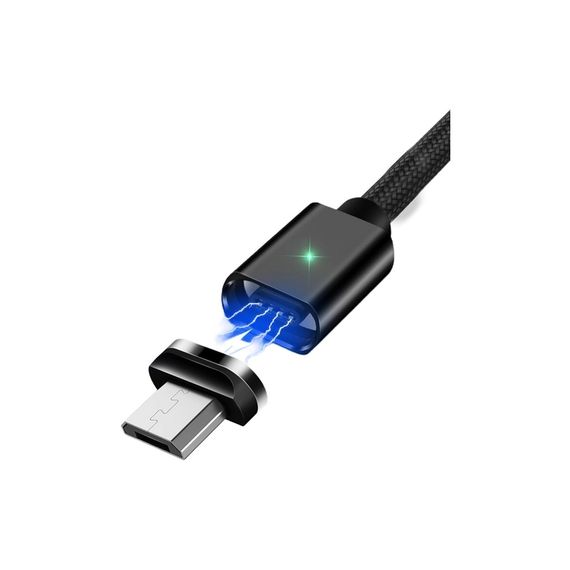 Дата кабель USB 2.0 AM to Micro 5P 1.0m Magnetic black Essager (EXCCXM-ML01) | Зображення 1
