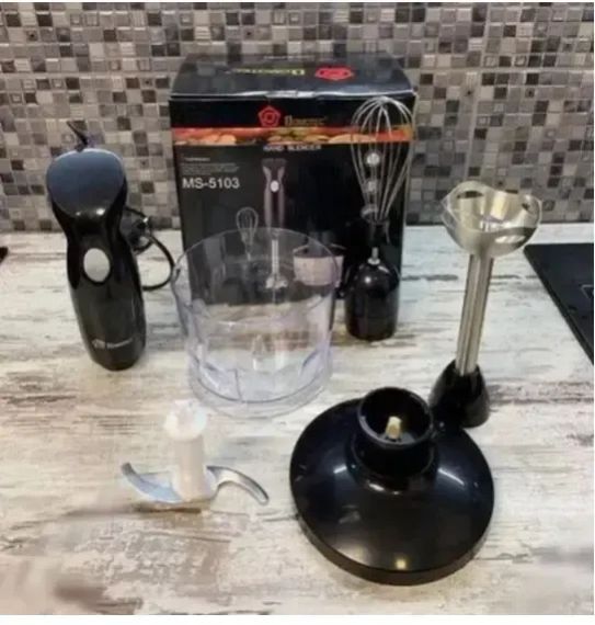 Блендер Domotec Ms-5103 3в1, ручной погружной блендер, миксер, кухонный комбайн, кухонный измельчитель 500 Вт | Зображення 2