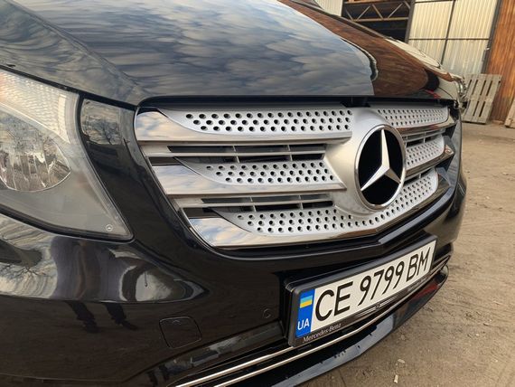 Накладки на решетку 2014-2020 (5 шт, BlackChrome) для Mercedes Vito / V W447 | Зображення 2