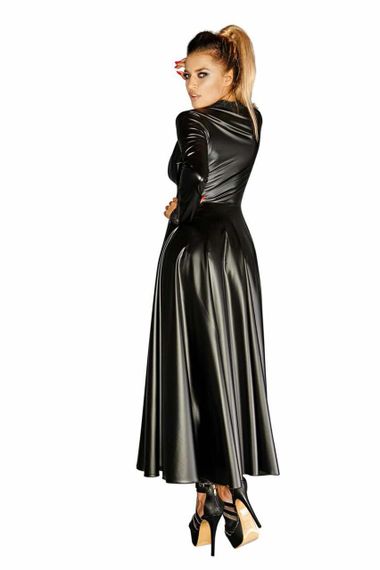 Сукня-плащ з мокрим ефектом Noir Handmade F128C Powerwetlook gown coat, L Sex Aura | Зображення 2