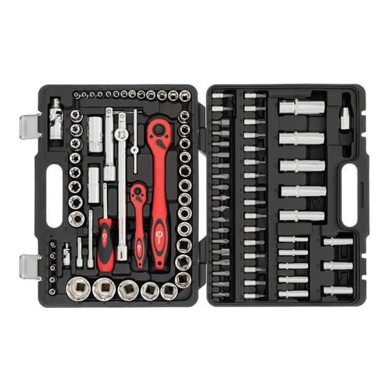 Професійний набір інструментів 1/2", 1/4", 108 од., Cr-V INTERTOOL ET-6108 | Зображення 1