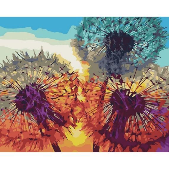 Картина за номерами "Кульбабки на заході сонця" BS35646, 40x50 см