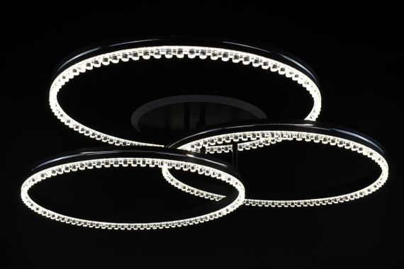 Люстра світлодіодна стельова LED світильник для квартири на стелю лед з пультом 26539 Чорний 17х81х81 см. | Зображення 1