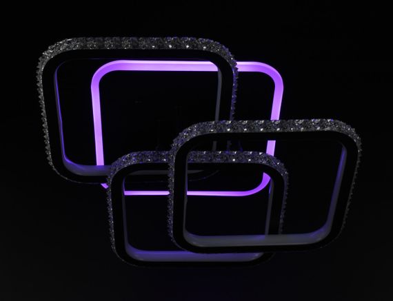 Люстра світлодіодна стельова LED світильник для квартири на стелю лед 26323 Чорний 14х41х41 см. | Зображення 7