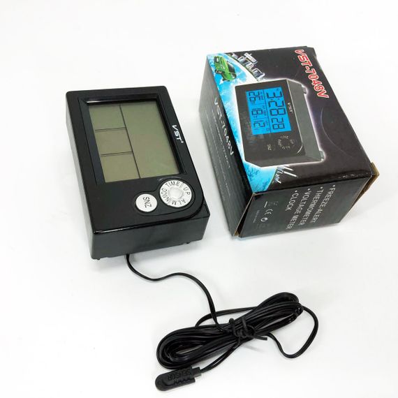 Годинник автомобільний електронні автогодинник VST-7048V для ВАЗ з вольтметром, температурою NI-29 | Зображення 4