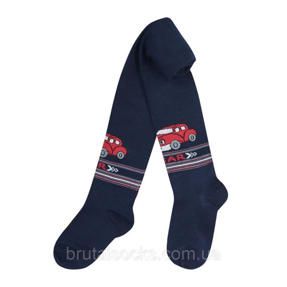 Колготи для хлопчика з малюнком "машинка" (демісезонні) Twinsocks Темно-синій, 74-80 / 6-12 міс.