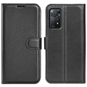 Чохол книжка з кишенями для карт на Xiaomi Redmi Note 11 Pro 4G / 11 Pro 5G / Note 12 Pro 4G колір Чорний