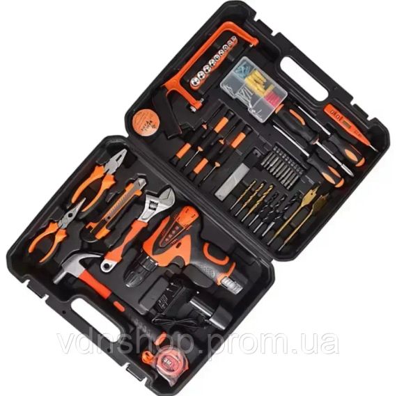 Профессиональный дрель-шуруповерт аккумуляторный с набором инструментов 102 предмета | Зображення 3