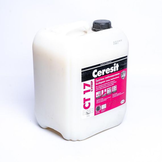 Ґрунтовка глибокопроникна Ceresit CT 17 Super, безбарвна, 10 л