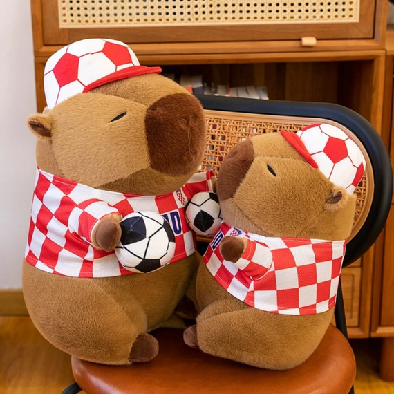 Плюшева іграшка Капібара футболіст 36 см, антистрес іграшка для шанувальників капібари футболіста | Зображення 4