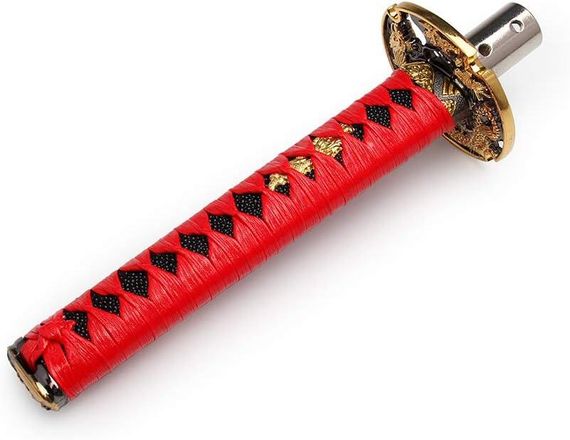 Ручка переключення КПП у стилі катани 20 см червона універсальна, насадка самурайський меч на ручку коробки передач | Зображення 1