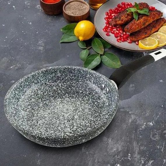 Сковорода UNIQUE UN-5114 22 см із кришкою граніт світлий багатошарове покриття | Зображення 5