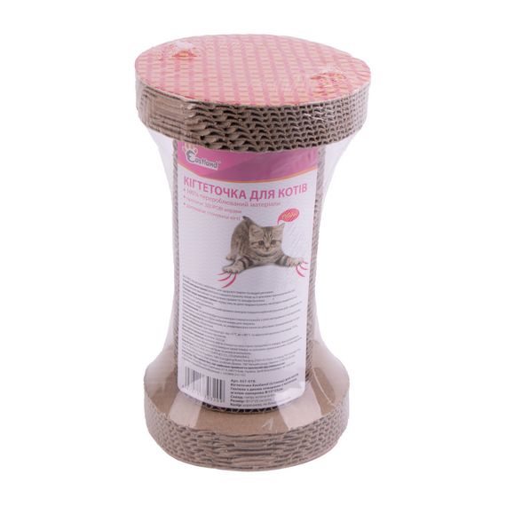 Дряпка Eastland для котів Гантеля з двома отворами з котячою м ятою паперова Φ 15х25 см | Зображення 1