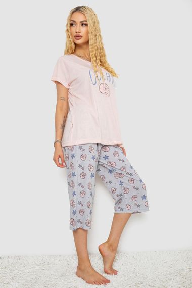Пижама женская с принтом  -уценка, цвет розовый, 243R7134-U-1 | Зображення 2
