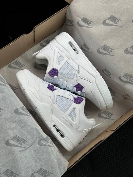 Зимові жіночі кросівки Air Jordan Retro 4 Fleece Termo  White Purple W , В'єтнам 40 25.5 | Зображення 7