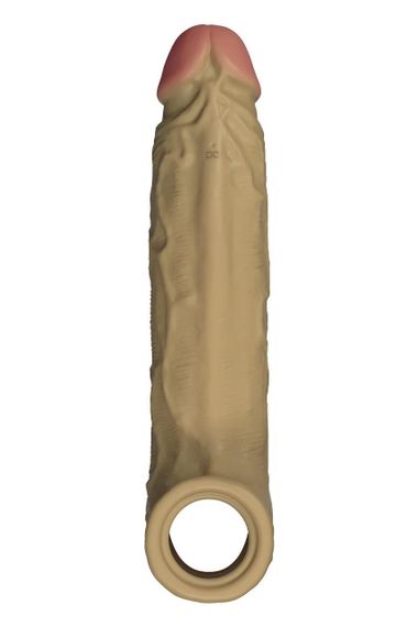 Реалистичная вибронасадка Shaft Vibrating Sheath Size 2 Oak с пультом, 22.3 см sexstyle | Зображення 3