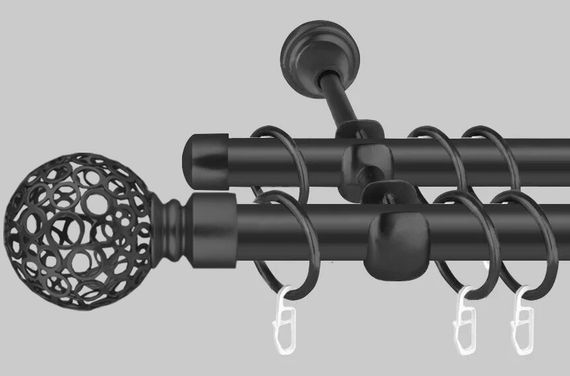 Карниз для штор дворядний металевий 25 мм, Савона