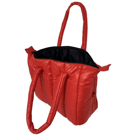 Сумка спортивна стьобана  велика 4Profi лаке червона 25246 | Зображення 2