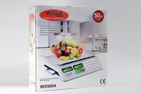 Ваги торговельні на акумуляторі Wimpex WX-5004 максимальна вага 50 кг на платформі | Зображення 6