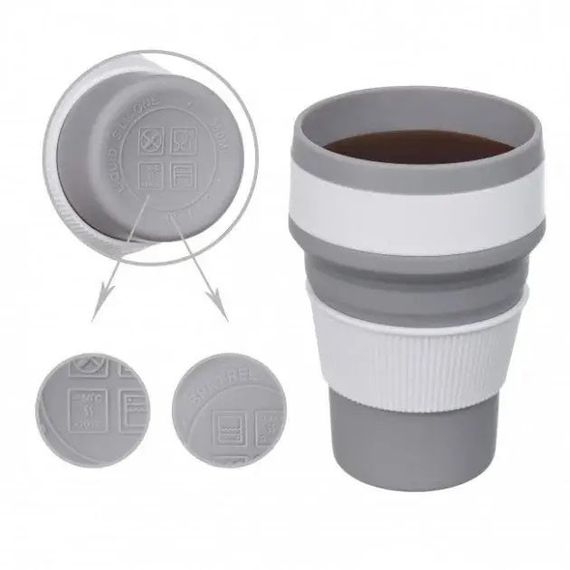 Склянка силіконова | Складний гурток | Похідна чашка GC-755 силіконова складана | Зображення 3