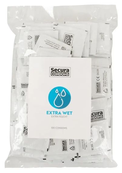 Гладкі презервативи у рясному мастилі Secura - Extra Wet, 100 шт sexstyle