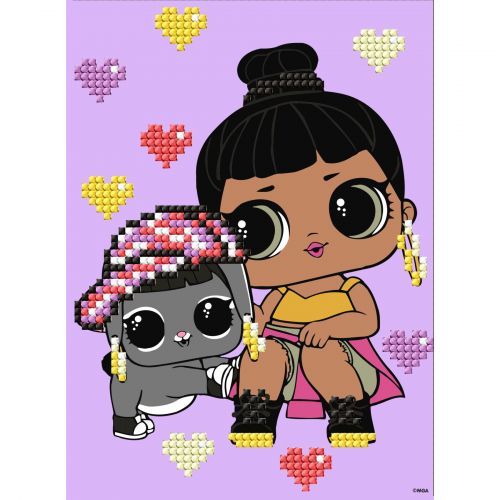 Набор с алмазной мозаикой (выборочной) "L.O.L. Surprise! HONEY BUN WITH BUNNY HUN" 15x20см