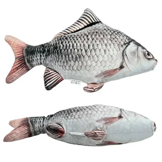 М'яка 3д іграшка подушка Риба Карась срібний 70 см, креативна іграшка для ігор і сну | Зображення 3