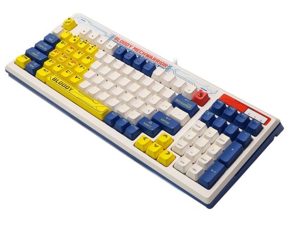 Механічна ігрова клавіатура Bloody B950 (Warrior Blue), біла, RGB підсвічування клавіш, USB | Зображення 1