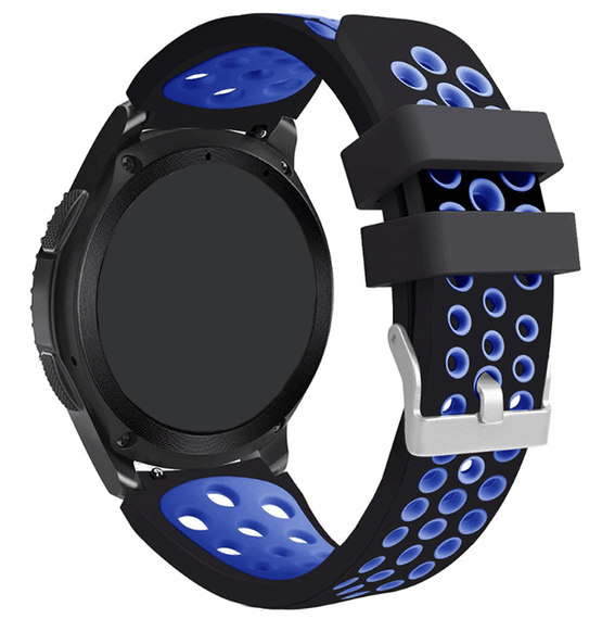Спортивний ремінець з перфорацією для годинника Samsung Galaxy Watch 46 mm SM-R800 - Black&Blue | Зображення 1