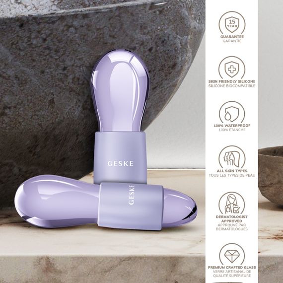 Подвійний масажер для очей GESKE Cool&Warm Duo Eye Massager 7в1 starlight, Фіолетовий | Зображення 2