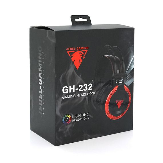 Наушники ведущие с подсветкой Jedel GH-232, с микрофоном, Black | Зображення 3
