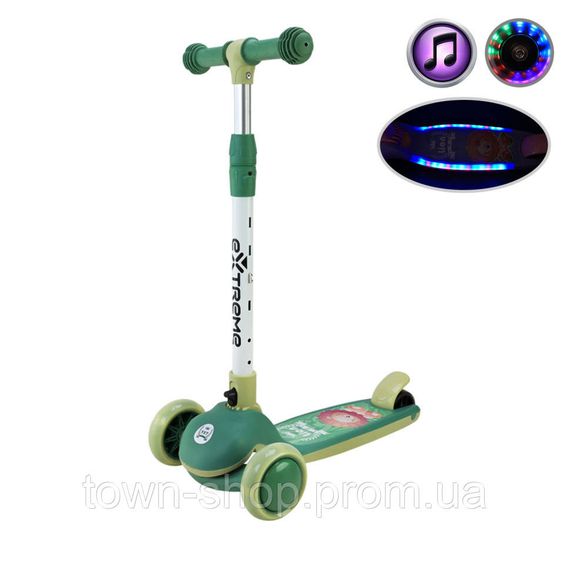 Детский самокат 3-х колесный SC817(Green) с музыкой и светом | Зображення 1
