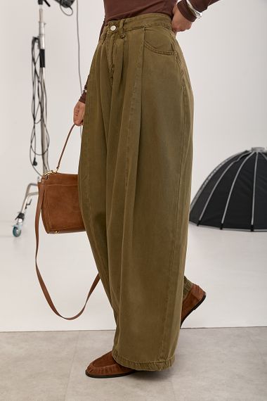 Широкі однотонні джинси Palazzo - коричневий цвет, S (є розміри) | Зображення 4