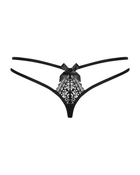 Стринги с двумя бретелями Obsessive Intensa double Черные L/XL | Зображення 4