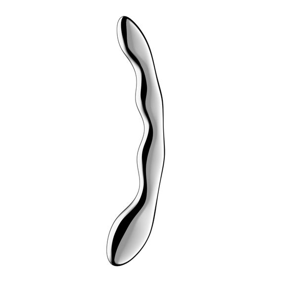 Металевий дилдо Satisfyer Cosmic Crest 2, двосторонній, можна нагрівати й охолоджувати | Зображення 1