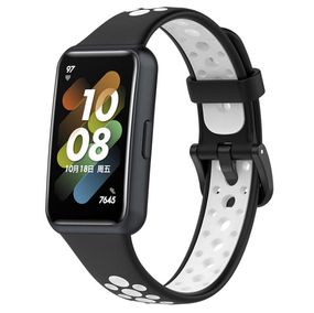Силиконовый ремешок Primolux Perfor Classic для фитнес браслета Huawei Band 7 - Black&White