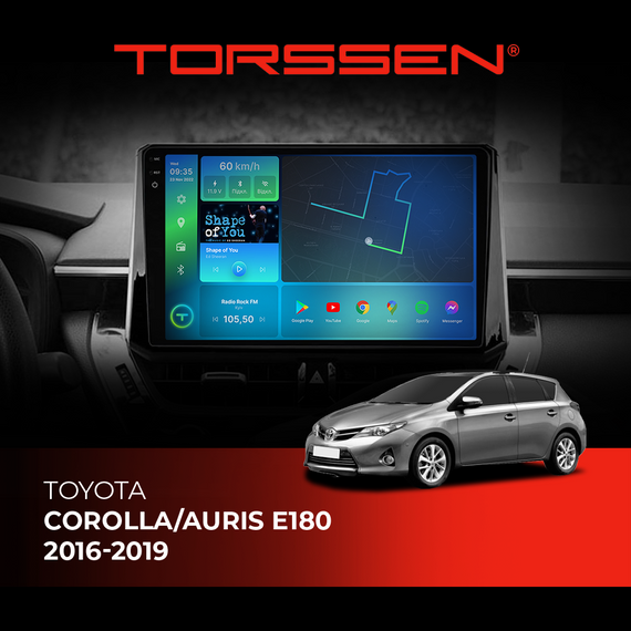Штатна магнітола Torssen 2K Toyota Corolla / Auris E180  2016-2019 FL9 4+64Gb 4G Carplay DSP