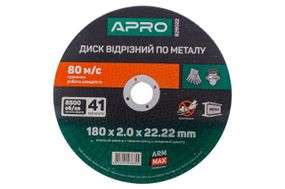 Диск отрезной по металлу Apro - 180 х 2,0 х 22,22 мм PRO (829022)